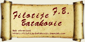 Filotije Bataković vizit kartica